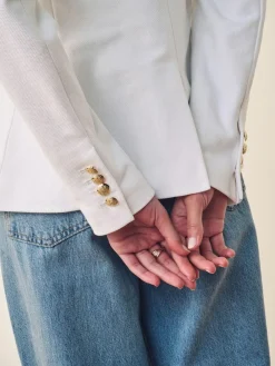 Lauren Ralph Lauren White Anfisa Bullion Jacquard Blazer^Women Blazers|Suits & Tailoring