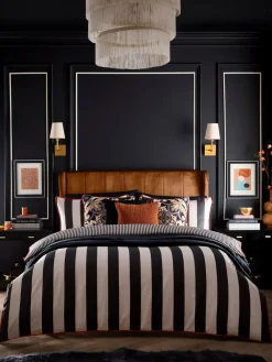 Outlet Laurence Llewelyn-Bowen Black Festivo Circus Stripe Duvet Cover Set
