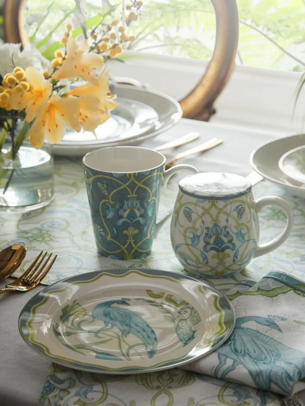 Laurence Llewelyn-Bowen Multi Palm Court Porcelain Side Plate Set^ Dinner Sets & Pasta Bowls|Branded Kitchenware