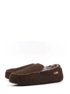 Lazy Dogz Blue Hendrix II Faux Fur Lined Full Slippers Brown