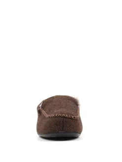 Lazy Dogz Blue Hendrix II Faux Fur Lined Full Slippers Brown