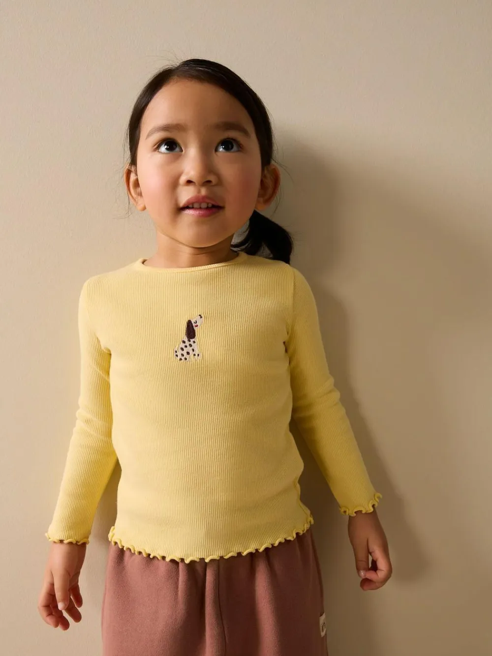 Next Long sleeve Embroidered Ribbed Top (3mths-7yrs)^ Tops|Nightwear