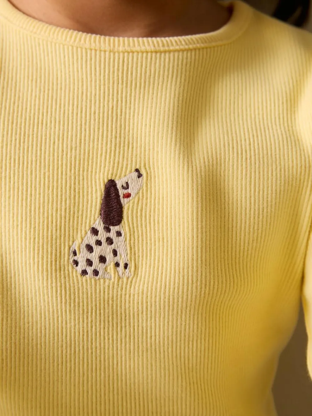 Next Long sleeve Embroidered Ribbed Top (3mths-7yrs)^ Tops|Nightwear