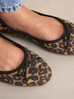 Online Next Leopard Animal Print Standard/Wide Fit Ballerinas Shoes