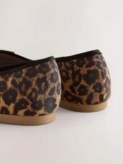 Online Next Leopard Animal Print Standard/Wide Fit Ballerinas Shoes