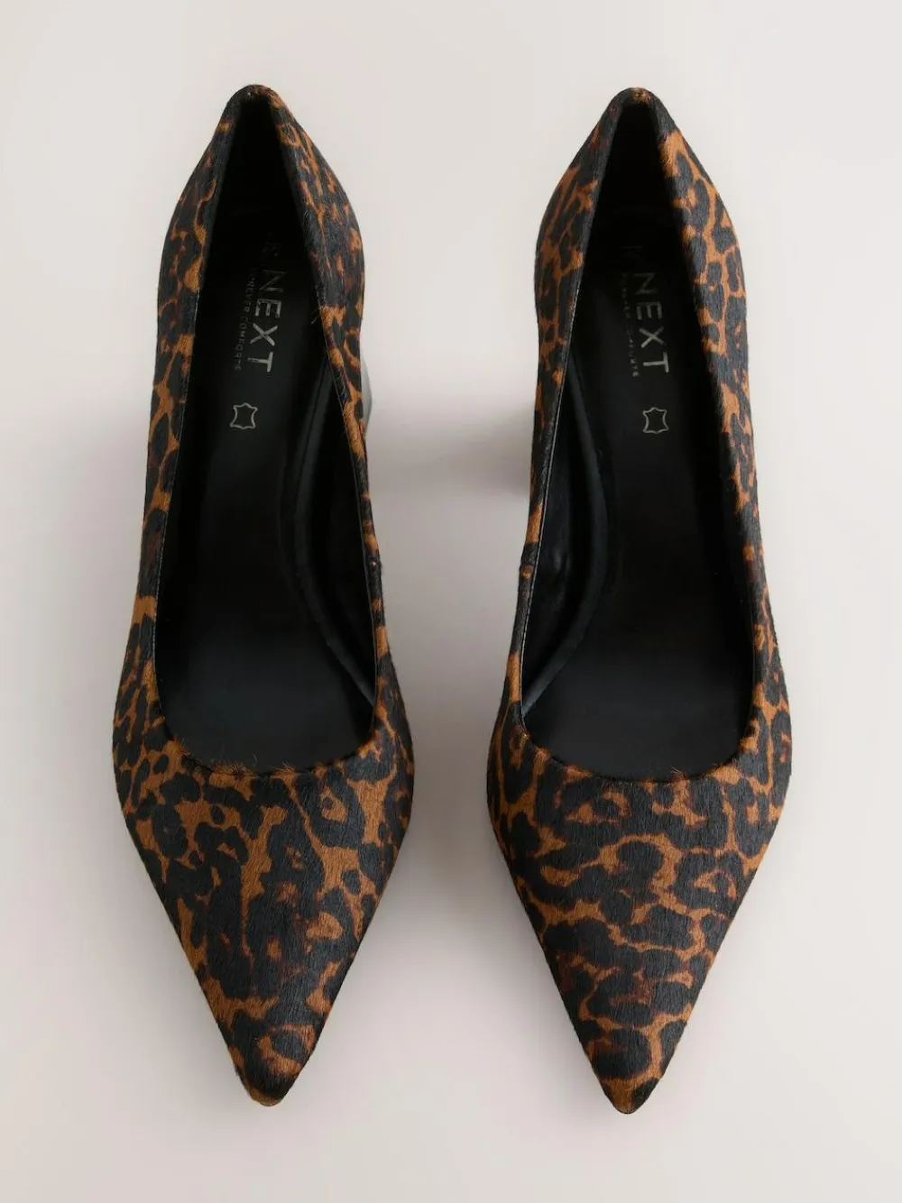 Hot Next Leather Block Court Heels Leopard