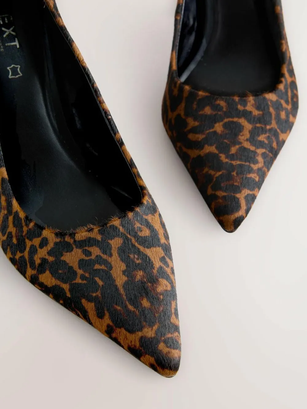 Hot Next Leather Block Court Heels Leopard