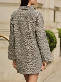 Next Mini Long Sleeve Utility Denim Dress^Women Dresses