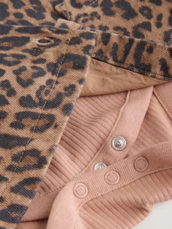 Clearance Next Leopard Print Pinafore Long Sleeve Bodysuit & Tights 3 Piece Set (0mths-2yrs)