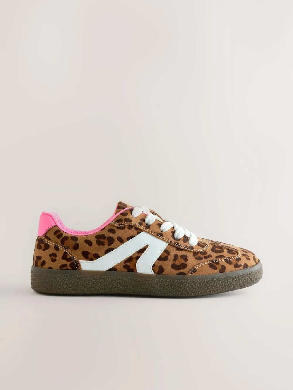 Hot Next Leopard Print Standard Fit (F) Retro Trainers