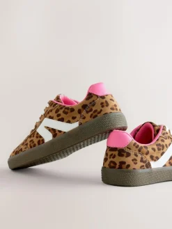 Hot Next Leopard Print Standard Fit (F) Retro Trainers