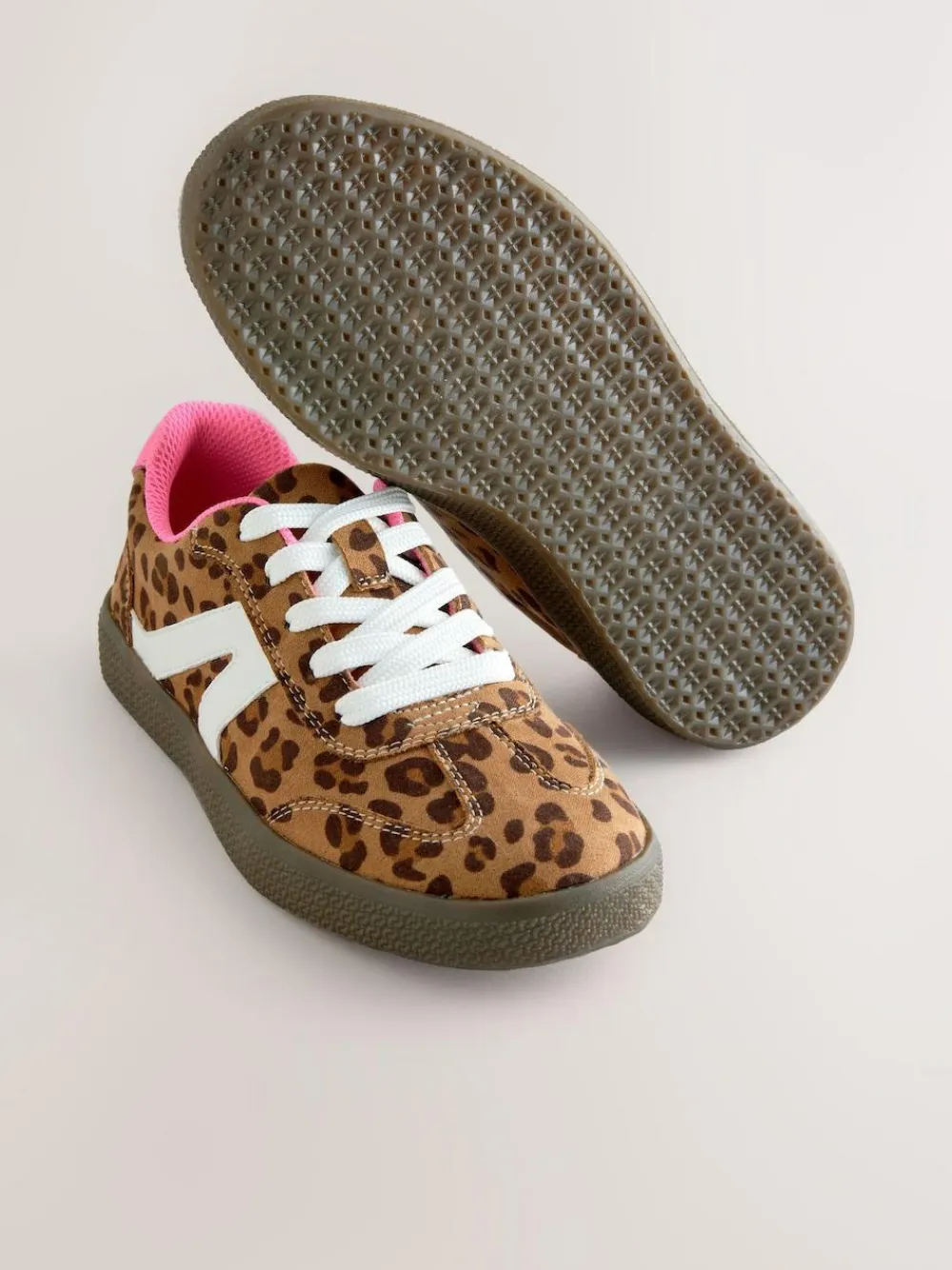 Hot Next Leopard Print Standard Fit (F) Retro Trainers