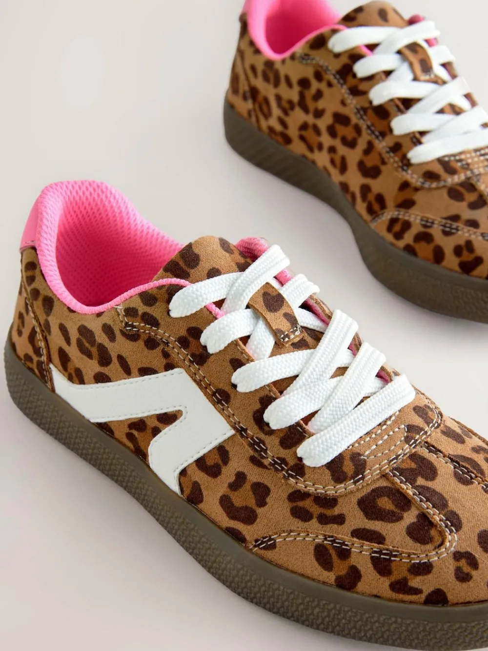 Hot Next Leopard Print Standard Fit (F) Retro Trainers