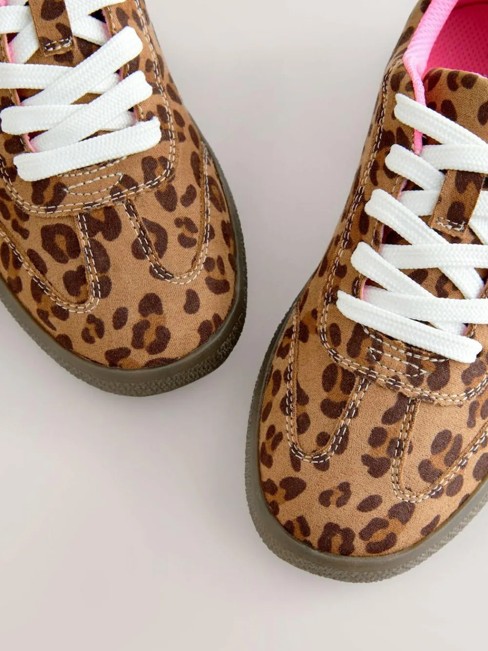 Hot Next Leopard Print Standard Fit (F) Retro Trainers