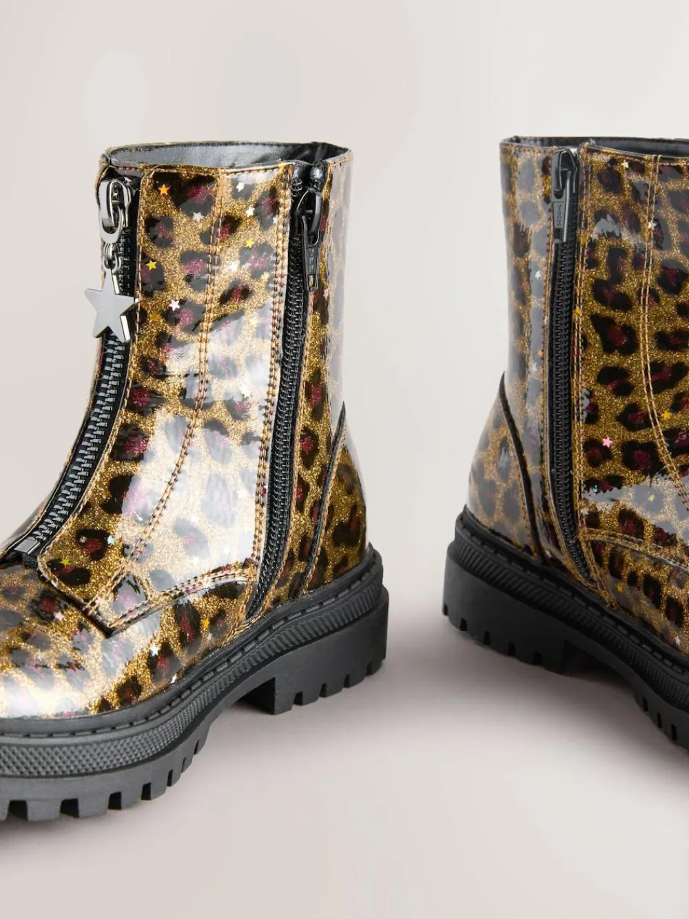 Discount Next Standard Fit (F) Zip Front Ankle Boots Leopard Print