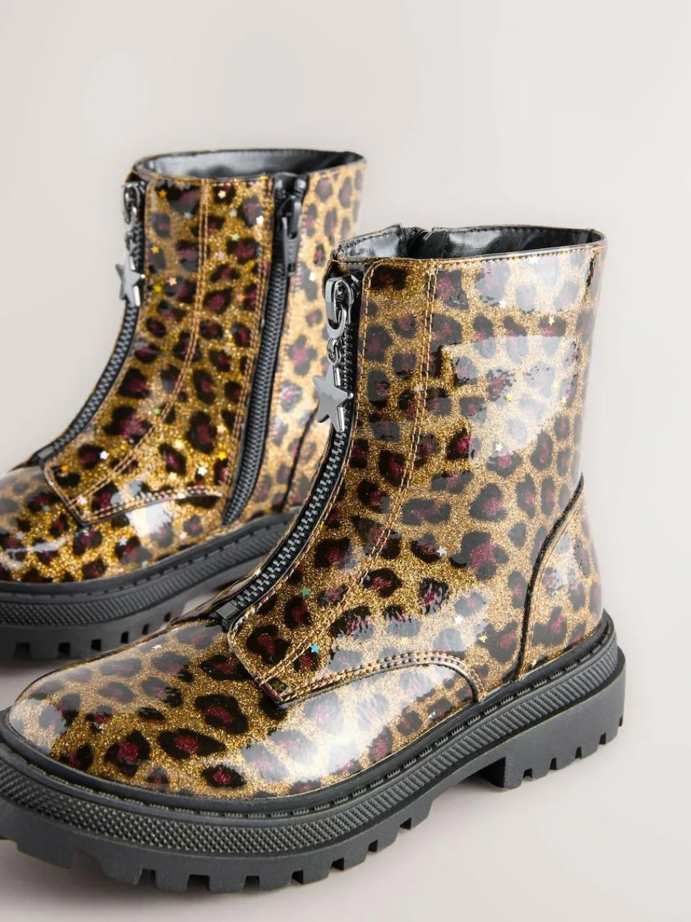 Discount Next Standard Fit (F) Zip Front Ankle Boots Leopard Print