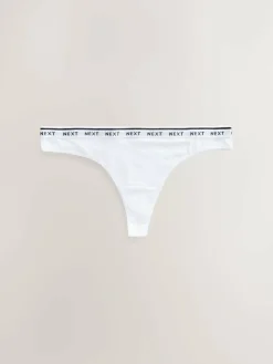 Next Thong Cotton Logo Knickers 4 Pack^Women Panties