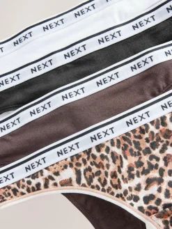 Next Thong Cotton Logo Knickers 4 Pack^Women Panties