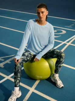 Clearance Next Active Crew Neck Long Sleeve T-Shirt Light Blue