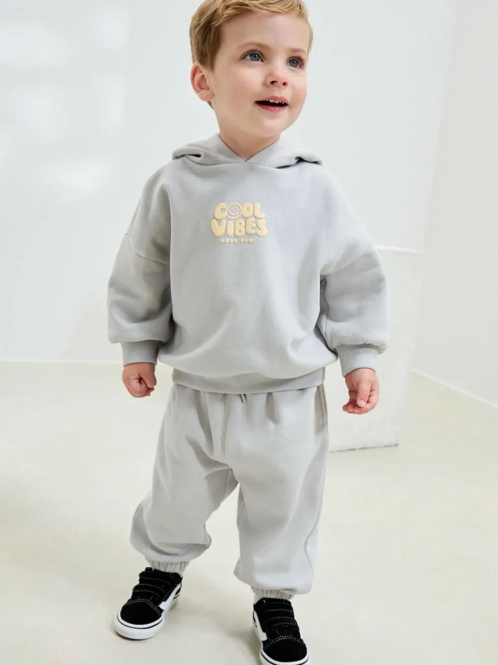 Discount Next Cool Vibes Printed Hoodie and Joggers Set (3mths-7yrs) Light Blue