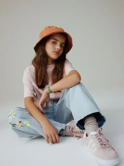 Next Light Blue Floral Embroidered Barrel Jeans (3-16yrs)^ Jeans