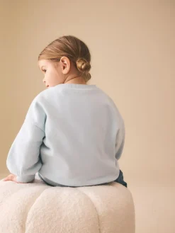 Next Light Blue Happy Moments Crew Neck Sweatshirt (3mths-7yrs)^ Sweatshirts & Hoodies|Nightwear