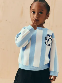 Online Next Light Blue Knitted Crew Neck Jumper (3mths-7yrs)