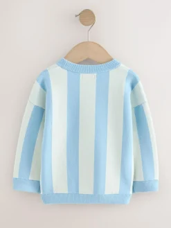 Online Next Light Blue Knitted Crew Neck Jumper (3mths-7yrs)