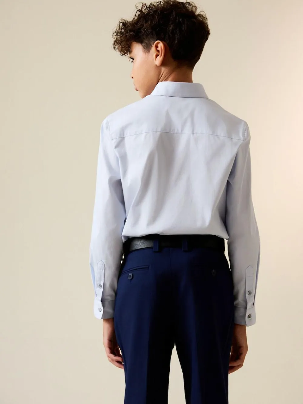 Online Next Light Blue Long Sleeves Smart Trimmed Shirt (3-16yrs)