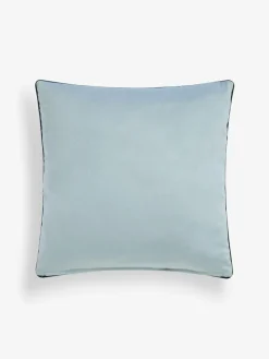 Next Light Blue Matte Velvet Contrast Pipe 50 x 50cm Cushion^ Cushions & Throws