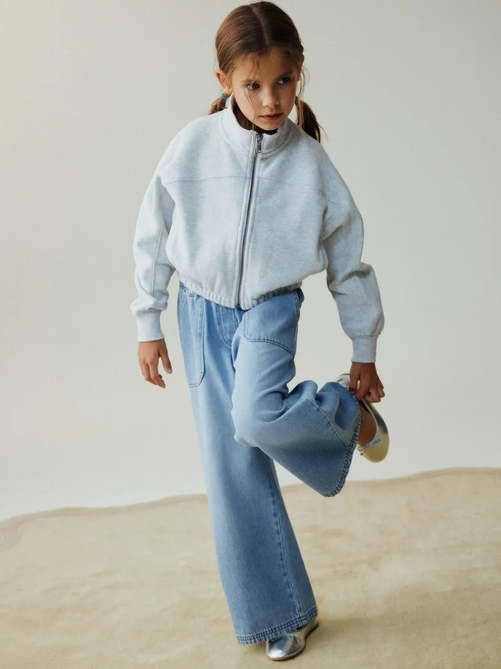 Sale Next Light Blue Pullon Wide Leg Trousers (3-16yrs)