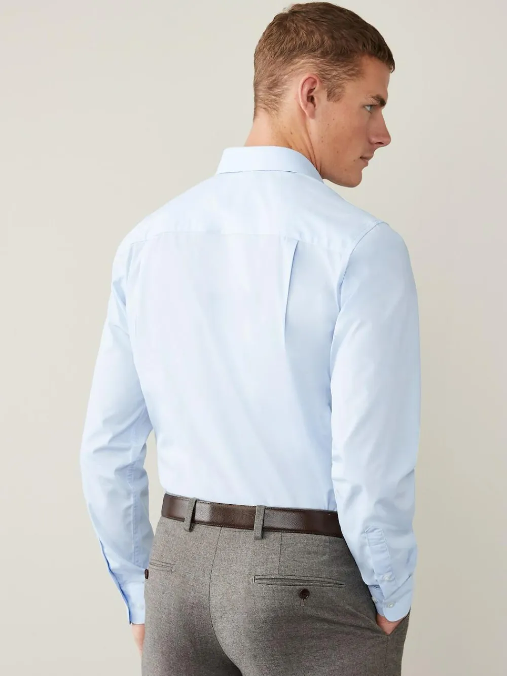 Next Light Blue Regular Fit Easy Care Single Cuff Smart Shirt^ Shirts|Occasionwear