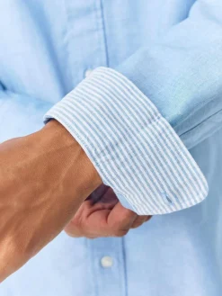 Next Light Blue Regular Fit Long Sleeve Oxford Shirt^ Shirts|Occasionwear