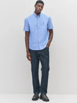 Next Light Blue Regular Fit Short Sleeve Oxford Shirt^ Shirts
