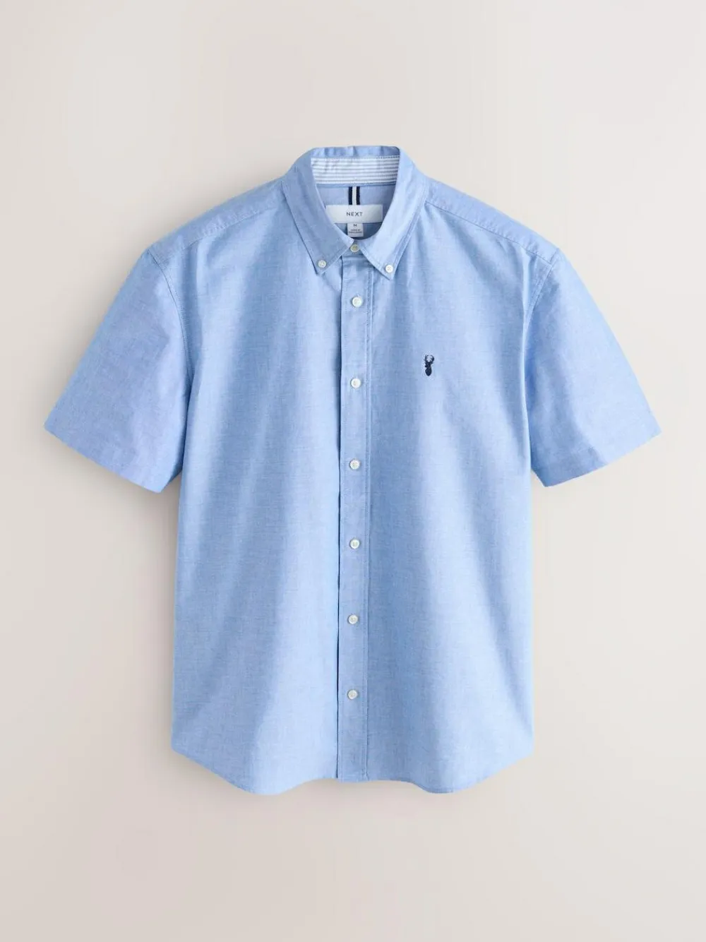 Next Light Blue Regular Fit Short Sleeve Oxford Shirt^ Shirts