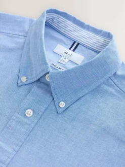 Next Light Blue Regular Fit Short Sleeve Oxford Shirt^ Shirts