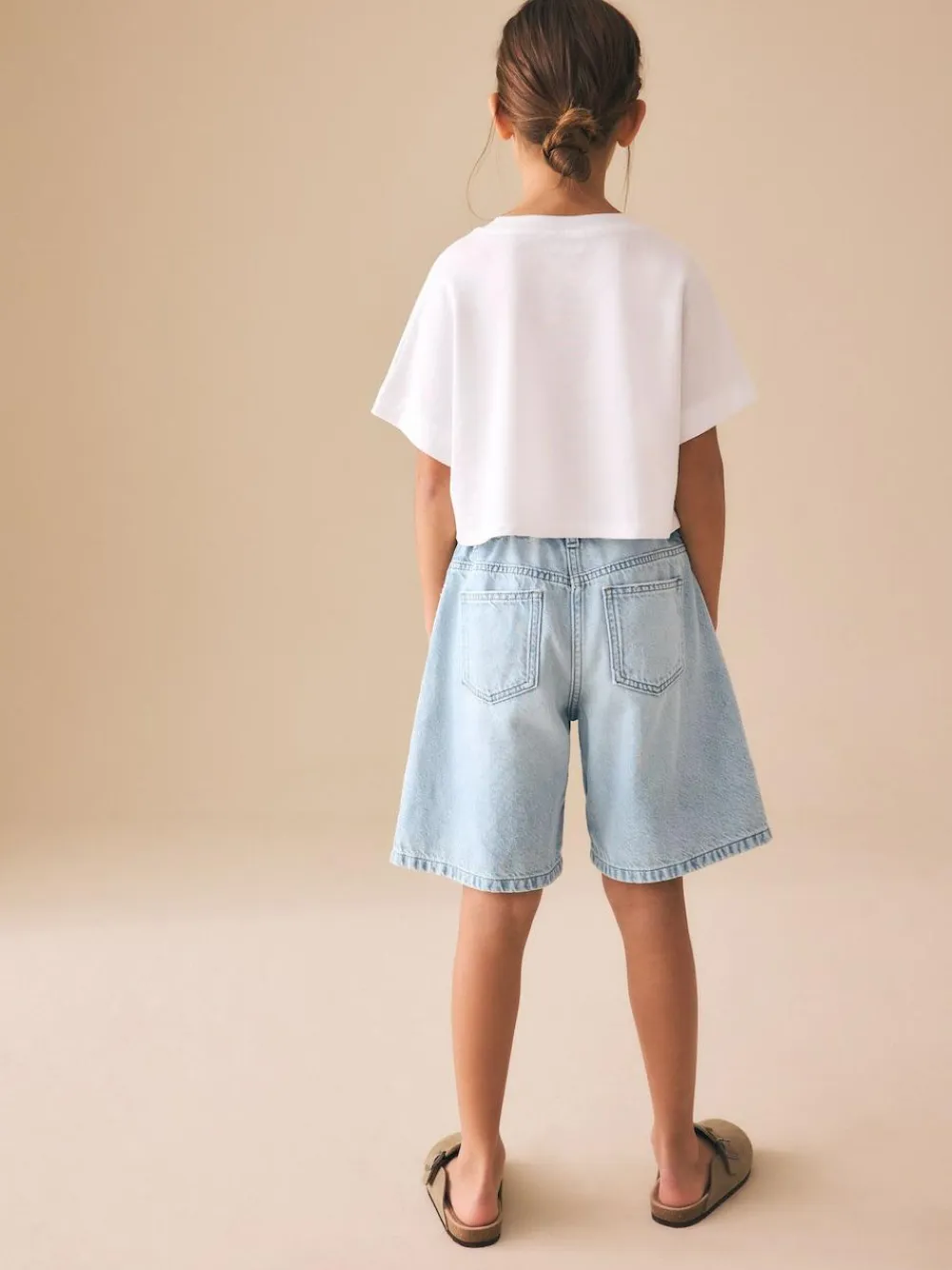 Best Next Regular Length Relaxed Denim Shorts (3-16yrs) Light Blue