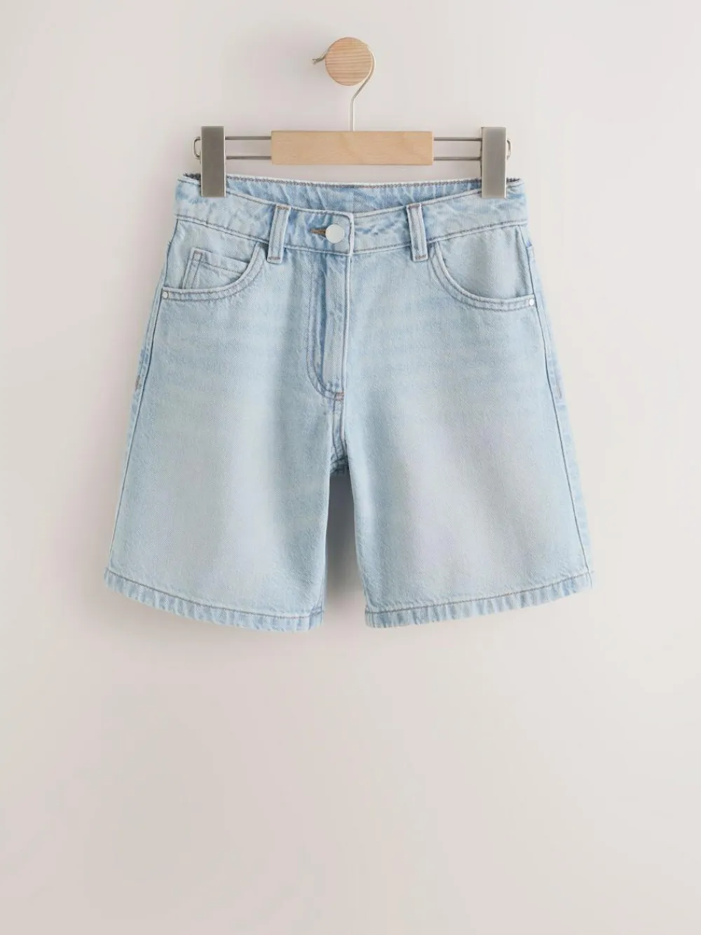 Best Next Regular Length Relaxed Denim Shorts (3-16yrs) Light Blue