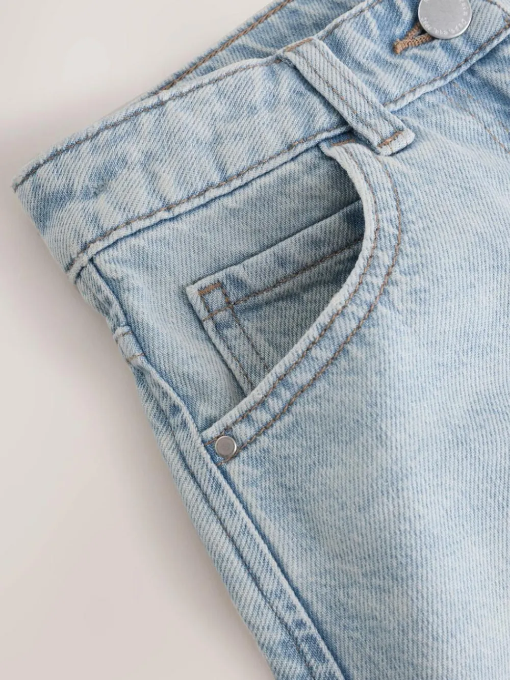 Best Next Regular Length Relaxed Denim Shorts (3-16yrs) Light Blue