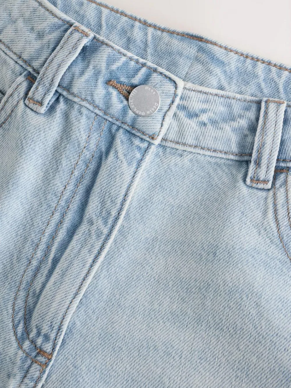 Best Next Regular Length Relaxed Denim Shorts (3-16yrs) Light Blue