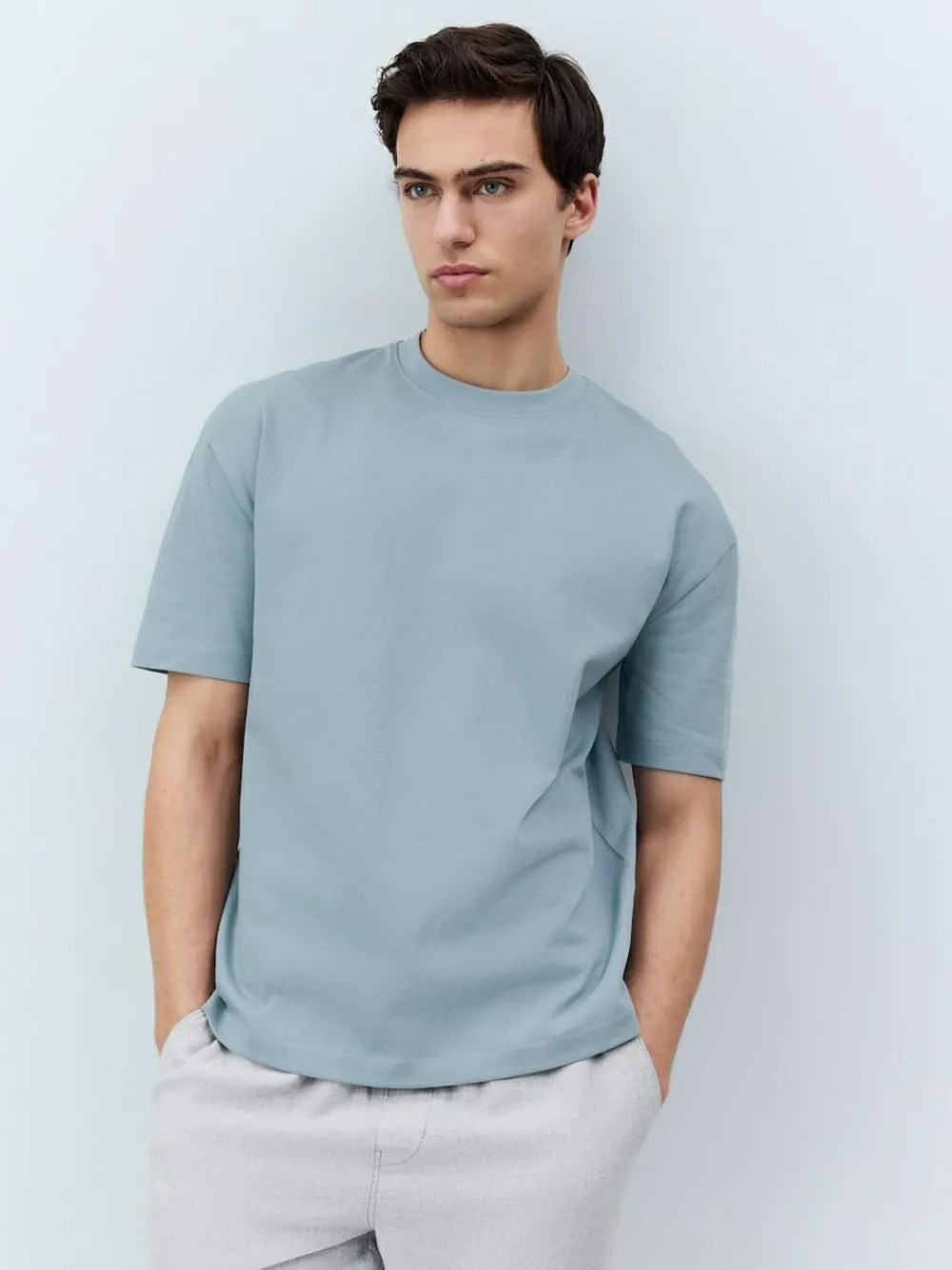 Next Light Blue Relaxed Fit Heavyweight T-Shirt^ Tops & T-Shirts