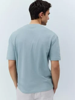 Next Light Blue Relaxed Fit Heavyweight T-Shirt^ Tops & T-Shirts