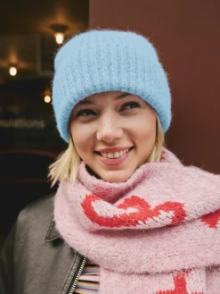 Next Light Blue Ribbed Beanie Containing Wool Hat^Women Hats