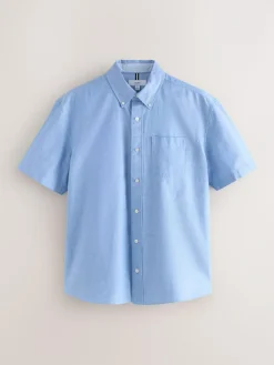 Best Next Light Blue Short Sleeve Oxford Shirt