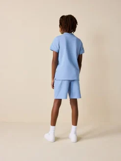 Clearance Next Short Sleeve Polo Shirt and Shorts Set (3-16yrs) Light Blue