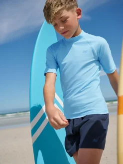 Online Next Light Blue Short Sleeve Rash Vest (1.5-16yrs)