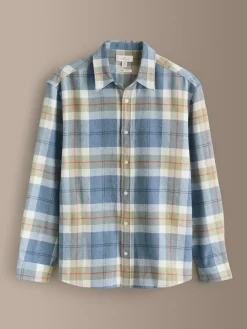 Next Light Blue Signature Long Sleeve Check Shirt^ Shirts