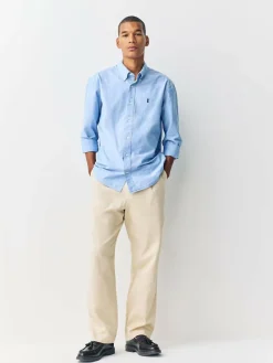 Sale Next Light Blue Slim Fit Long Sleeve Oxford Shirt