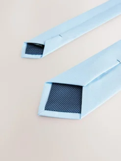 Next Light Blue Slim Textured Tie