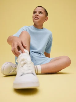 Hot Next Textured Short Sleeve T-Shirt and Shorts Set (3-16yrs) Light Blue